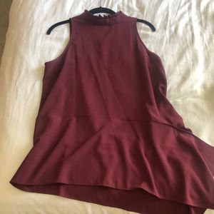 Leith Burgundy High Neck Tank